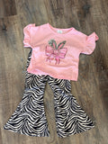 Pink bow zebra set