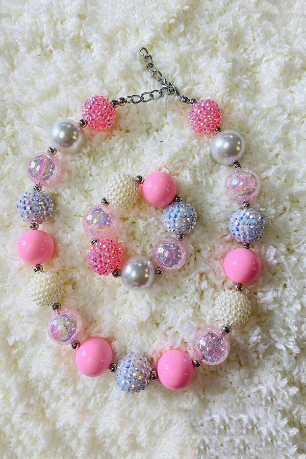 Light pink necklace & bracelet